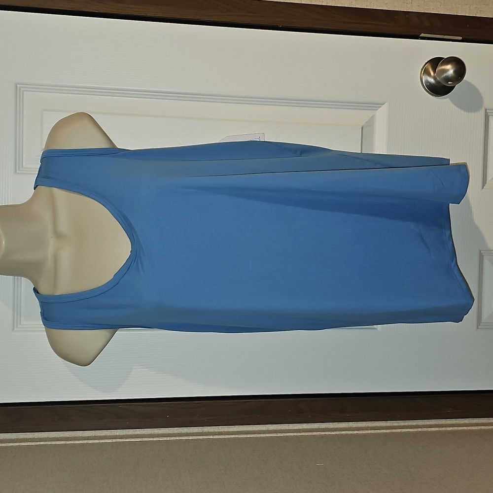 Time and Tru Maternity Size Large 12-14 Blue Active Racerback Tank Top New